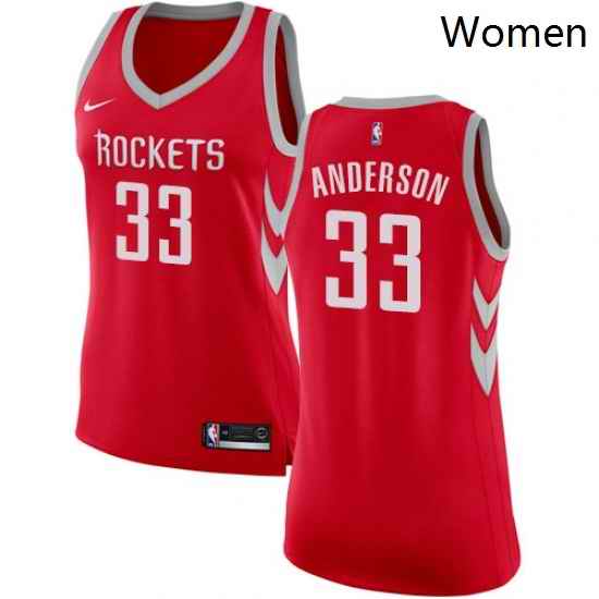 Womens Nike Houston Rockets 33 Ryan Anderson Swingman Red Road NBA Jersey Icon Edition